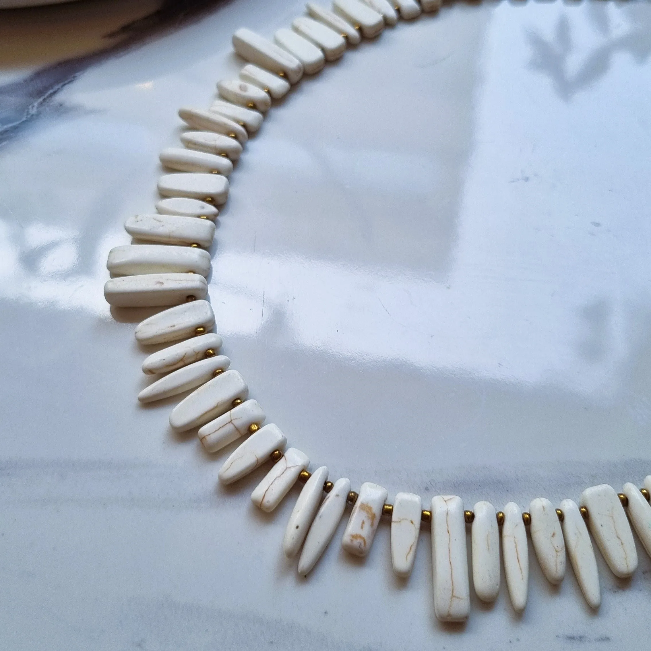 Howlite teeth necklace