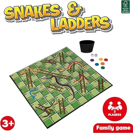 HTI Snakes & Ladders Family Board Game