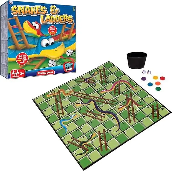 HTI Snakes & Ladders Family Board Game