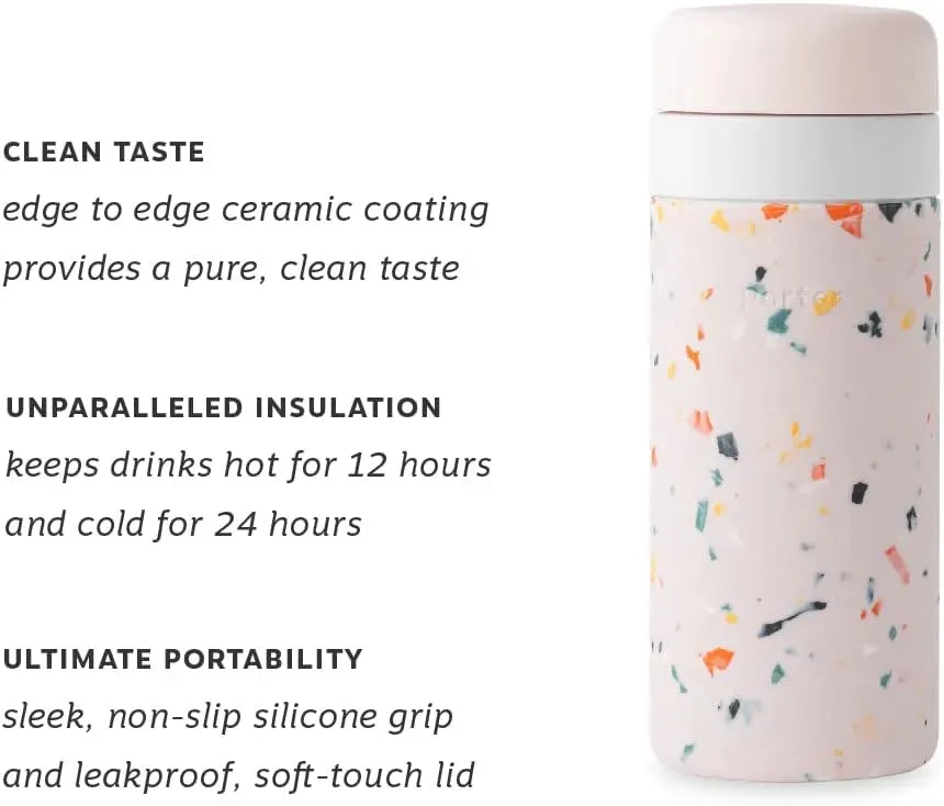 Insulated Water Bottle-16oz -Terrazzo  Blush