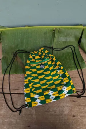 Jamaica Dreamin Kente Drawstring Bag