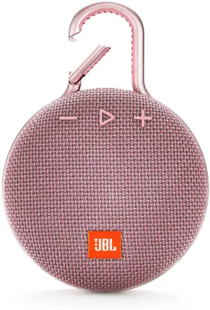 JBL Clip 3 Dusty Pink Portable Bluetooth Speaker - JBLCLIP3PINK