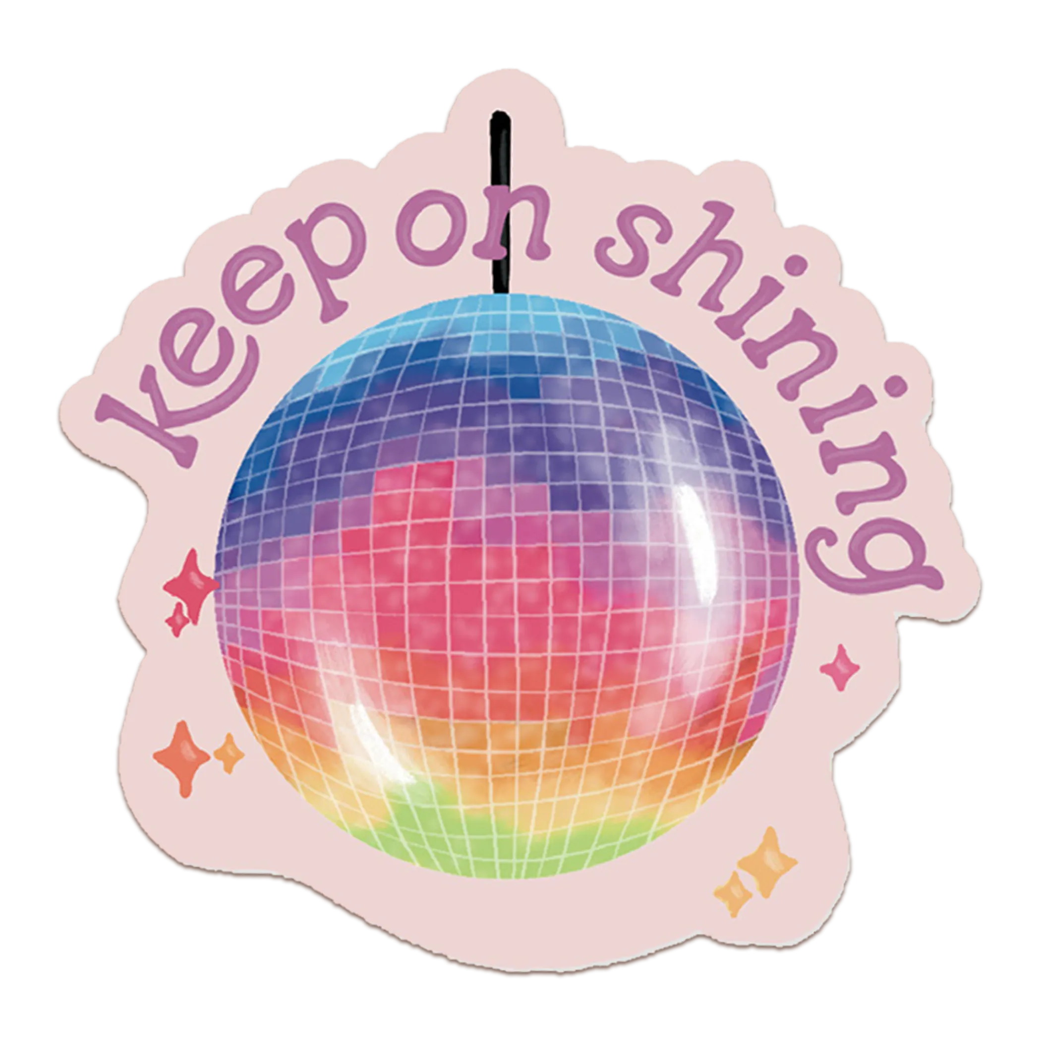 Keep Shining Disco Ball Sticker