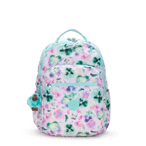 Kipling Seoul Lap Aqua Blossom Large Backpack C2I5816-7EC