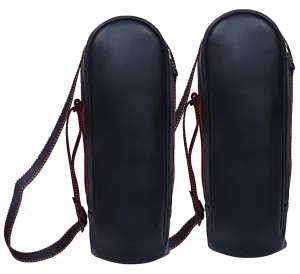 Kuber Industries 2 Pieces Soft Leather Water Bottle Bag, Black, 2 LTR -CTKTC25785