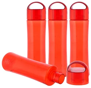 Kuber Industries Plastic Water Bottle- 1 Litre, Pack of 4 (Red)