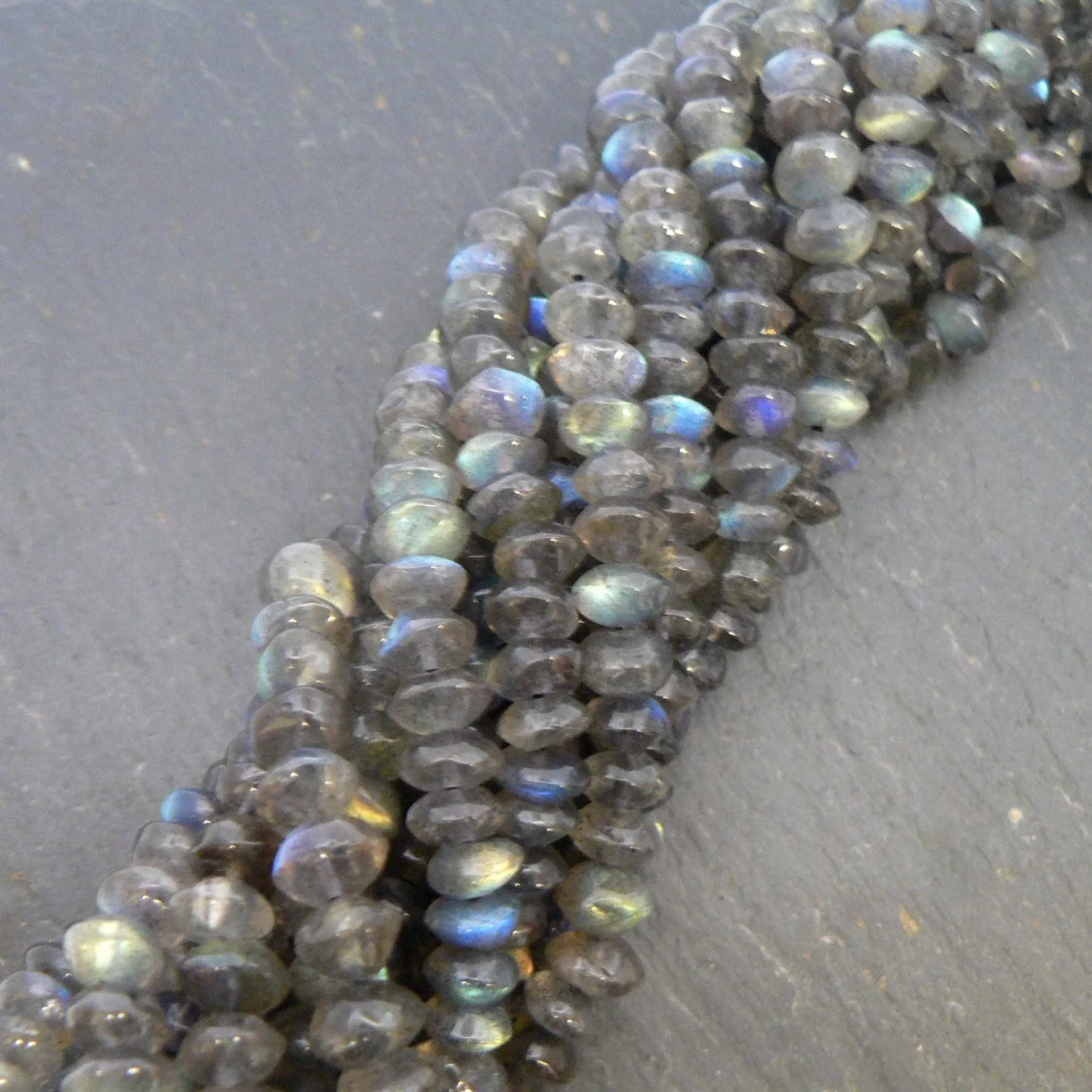 Labradorite Button Beads 15" Strand