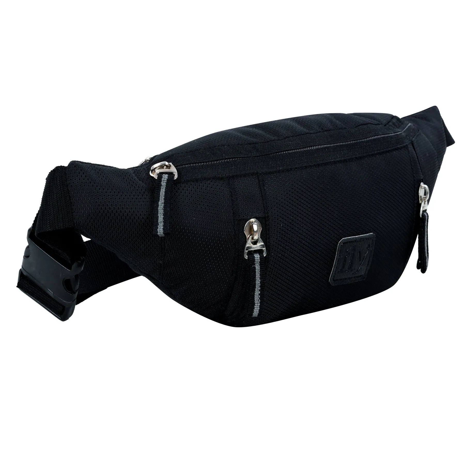 Leather World Waist Bag Travel waist Pouch Belt Sport Bag Bum Bag for Men and Women Nylon (Black)