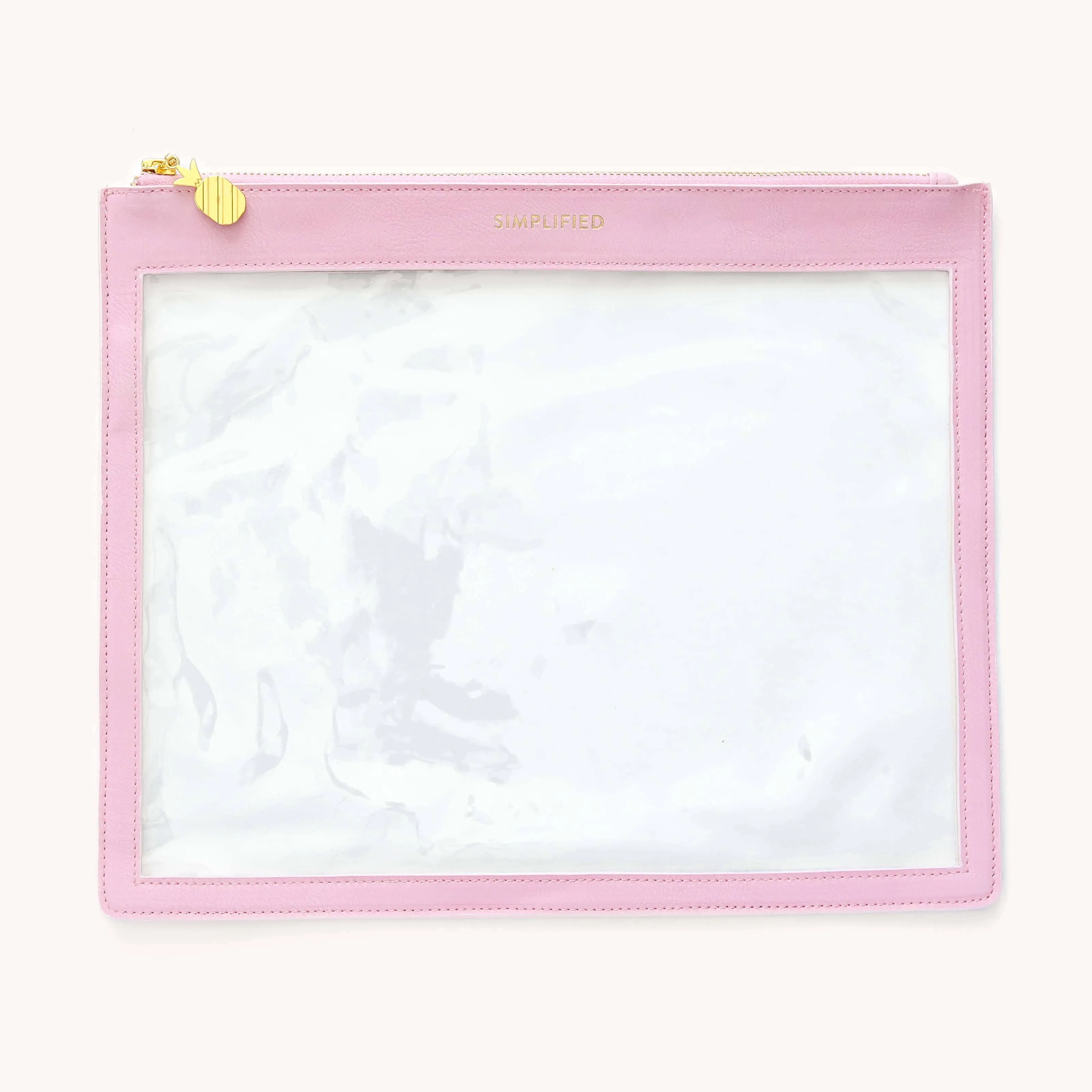 Leatherette Clear Pouch, Blush Or Navy