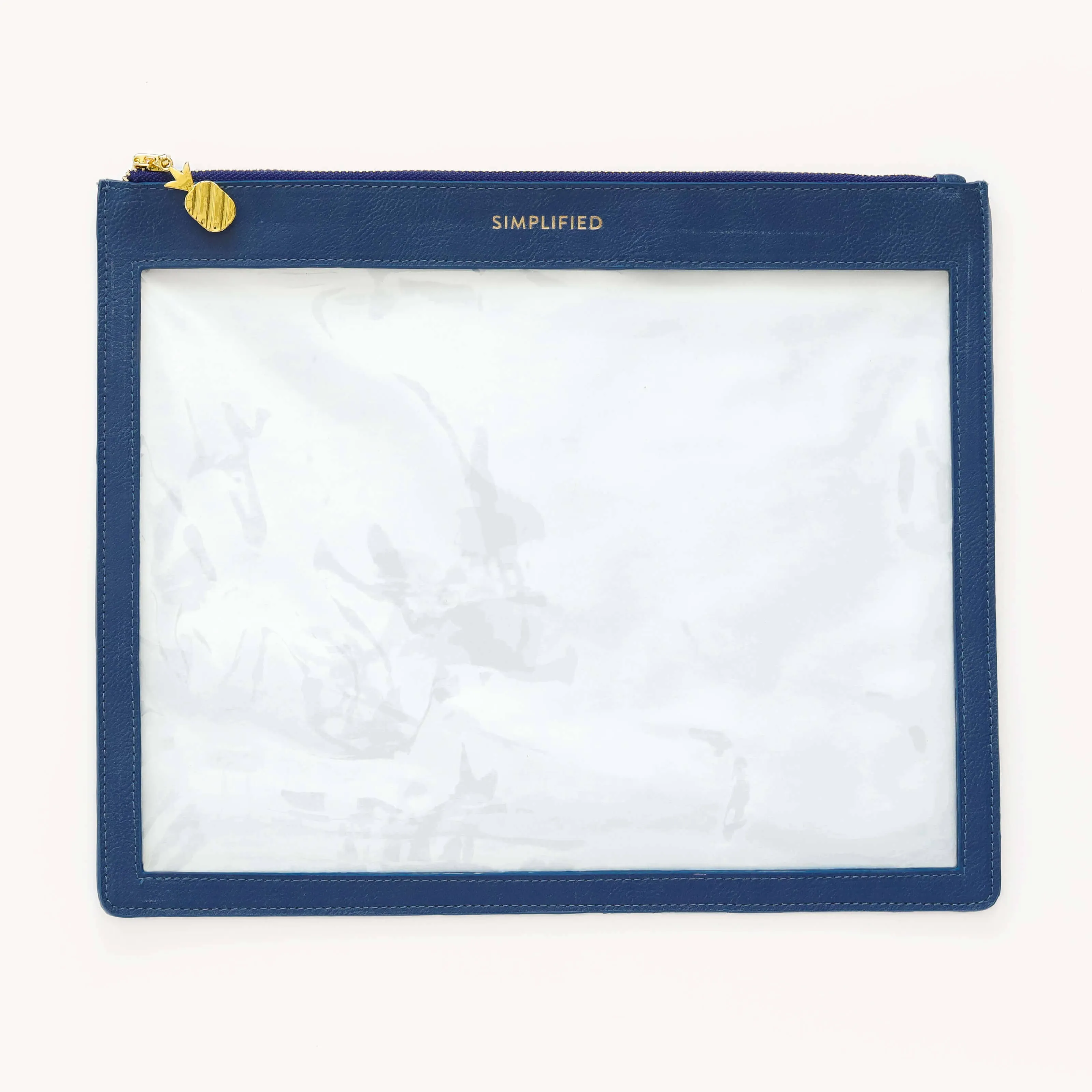 Leatherette Clear Pouch, Blush Or Navy