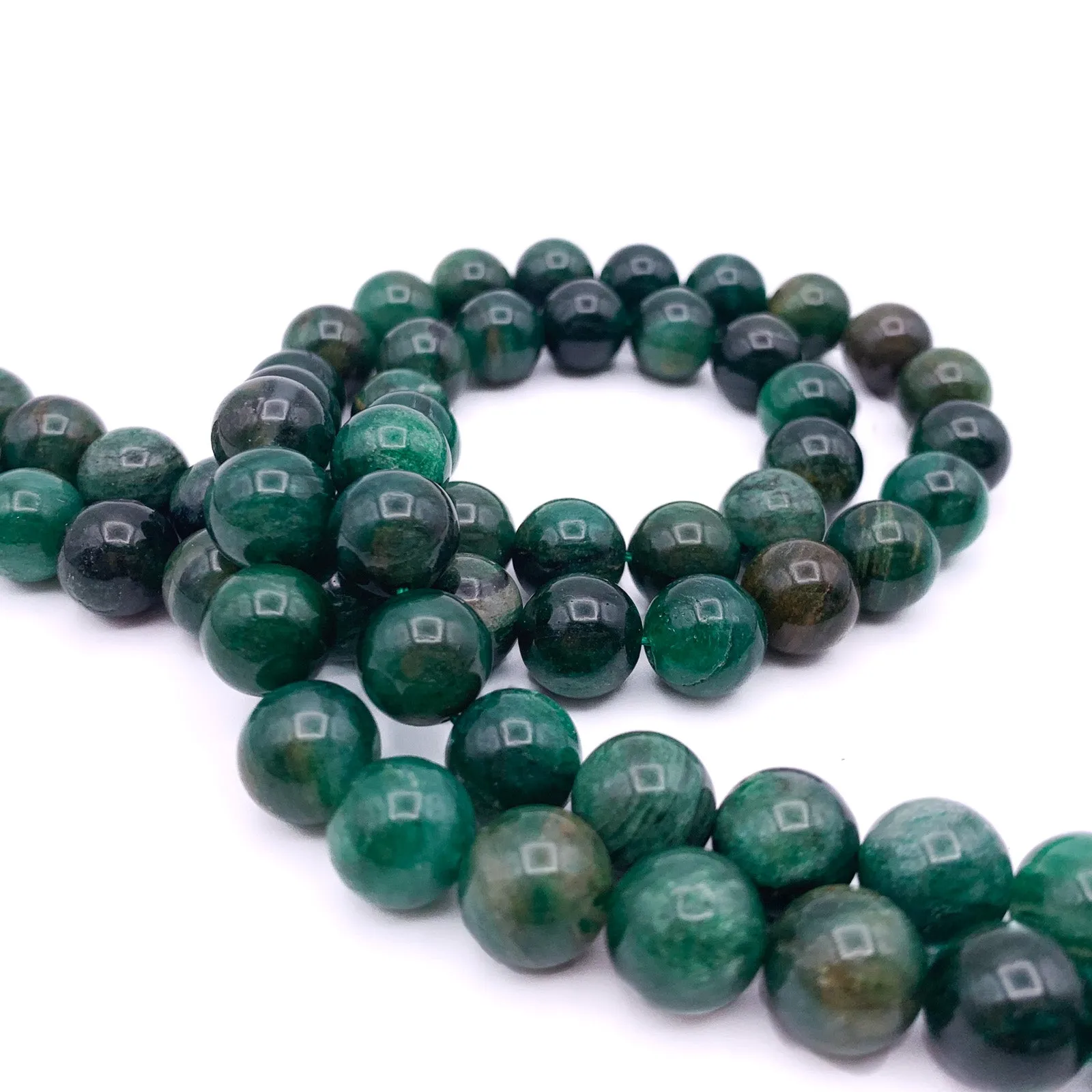 Lepidolite Green 10mm Smooth Rounds Bead Strand