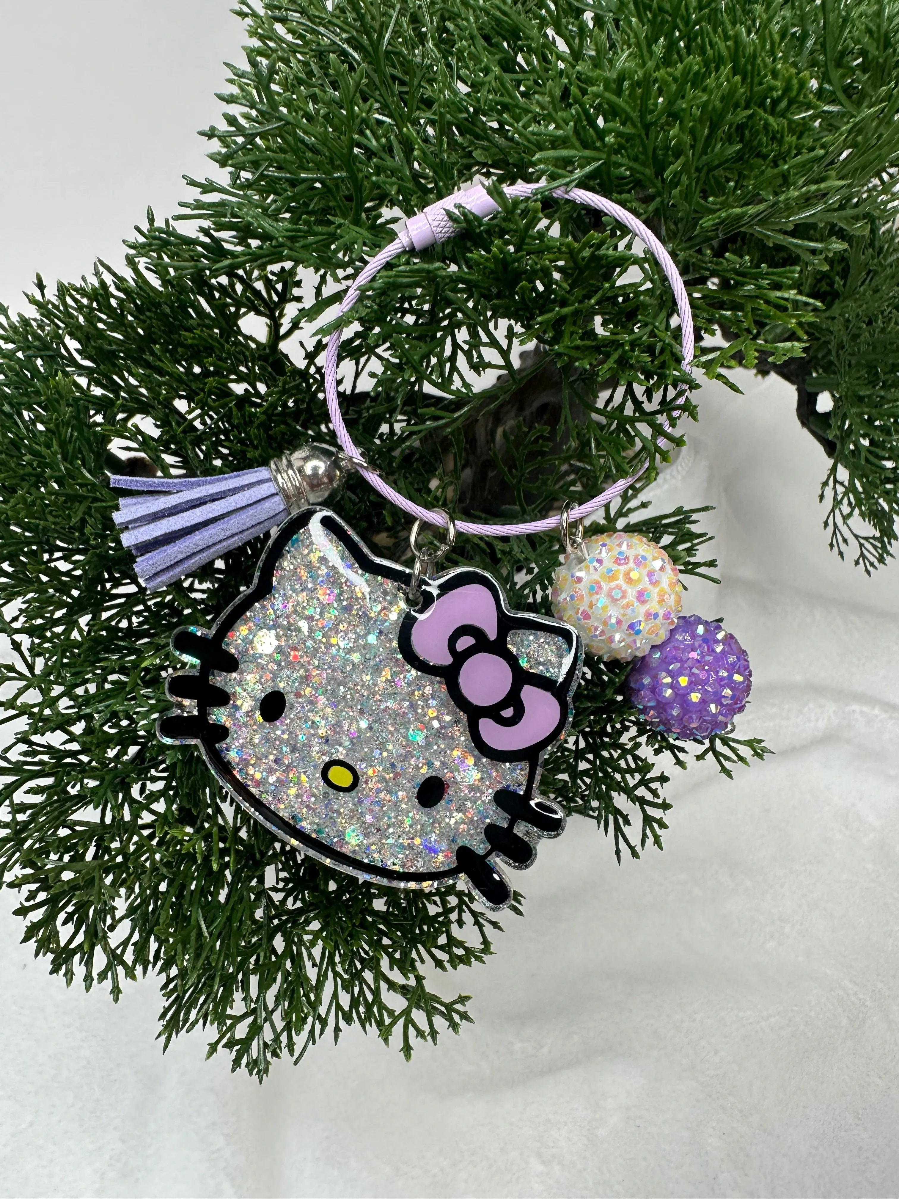 Lilac Kitty Backpack/Bag Charm Tag