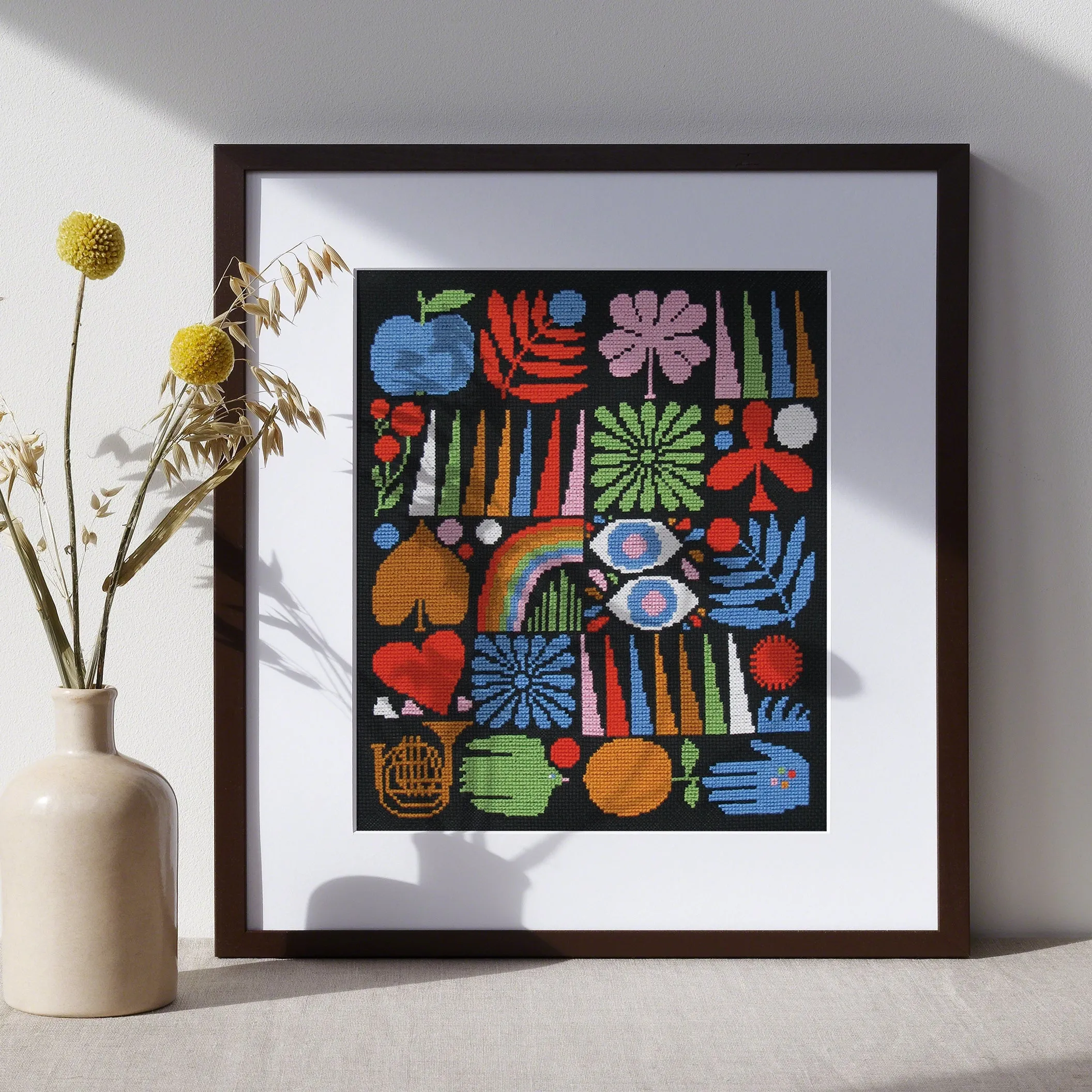 Lisa Congdon Joyful Grid Cross Stitch Kit