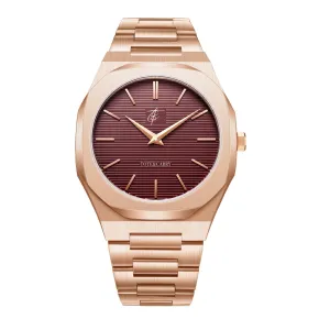 Lux Ambassador Rose Gold Burgundy Watch