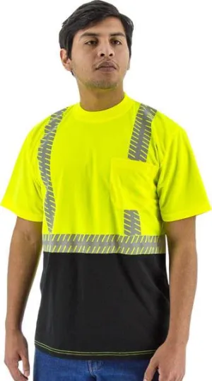 Majestic 75-5215 High Visibility Short Sleeve Shirt With Reflective Chainsaw Striping Ansi 2, R