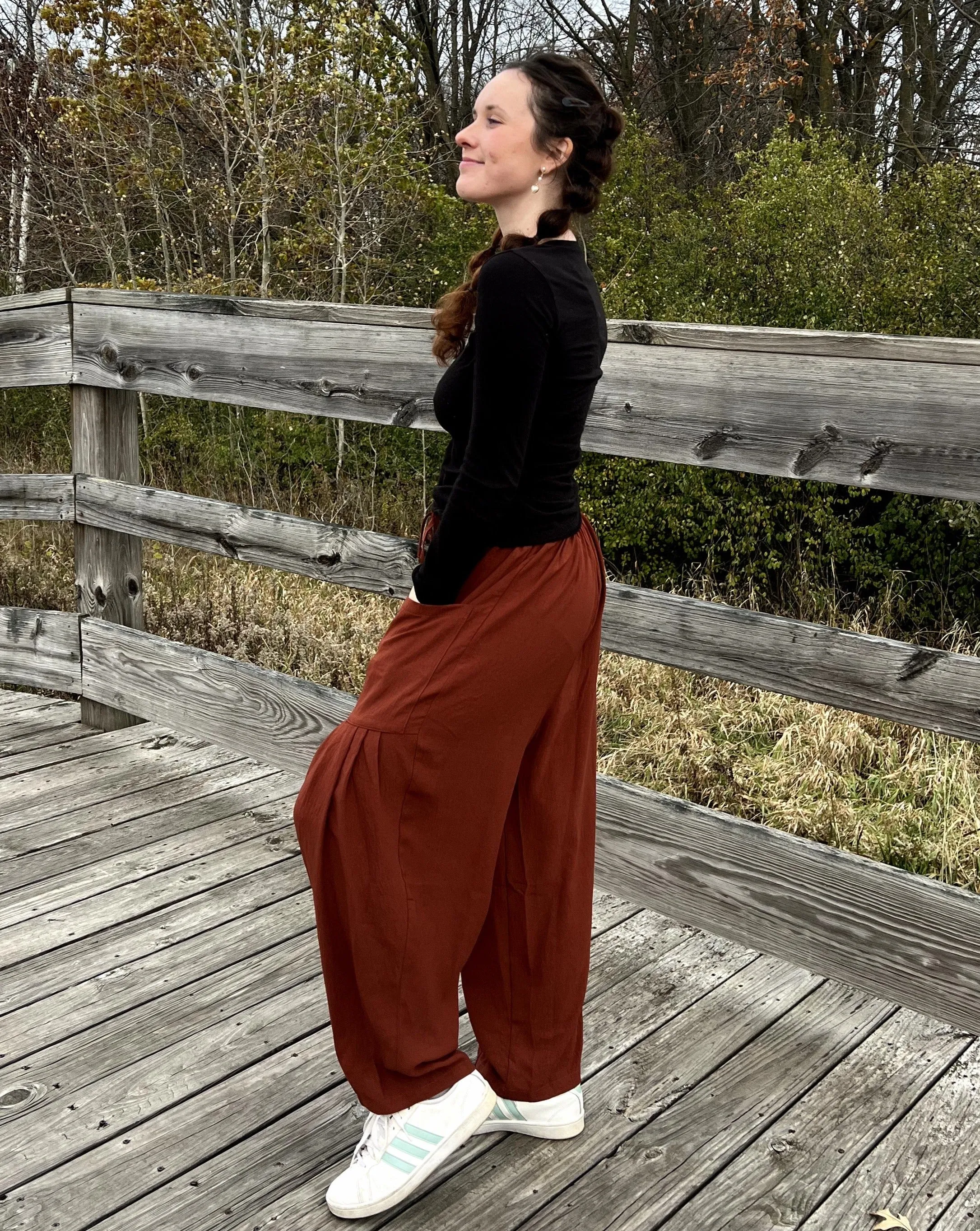 MEROKEETY High Waist Drawstring Loose Wide Leg Pants