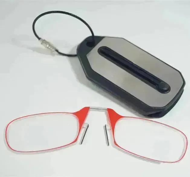 Mini Nose Clip On Portable Reading Glasses Men For Women Rimless Portable Magnifying Presbyopic Glasses Eyewear Ladies