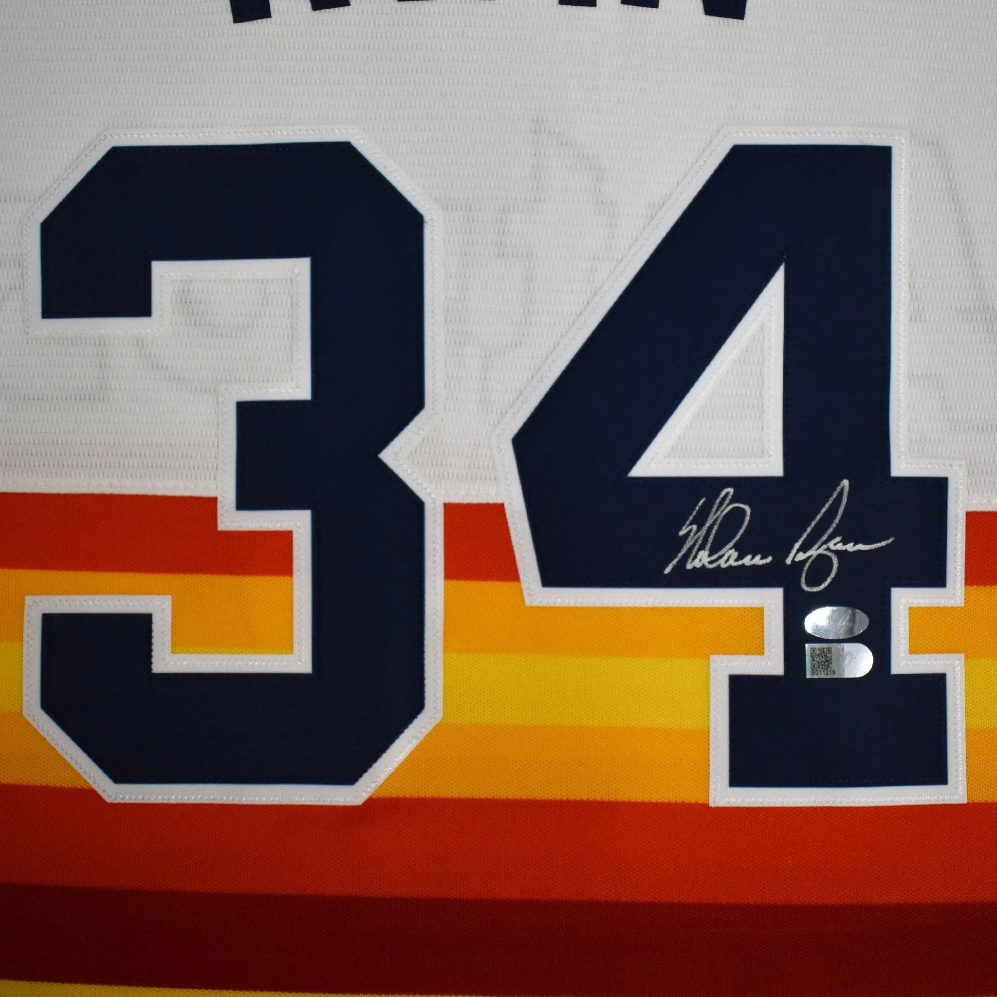 Nolan Ryan Signed Houston Astros Majestic Jersey Rainbow (AIV & Nolan Ryan Holo)