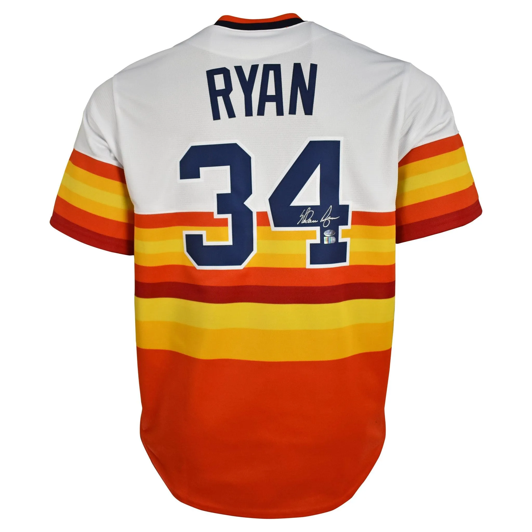 Nolan Ryan Signed Houston Astros Majestic Jersey Rainbow (AIV & Nolan Ryan Holo)