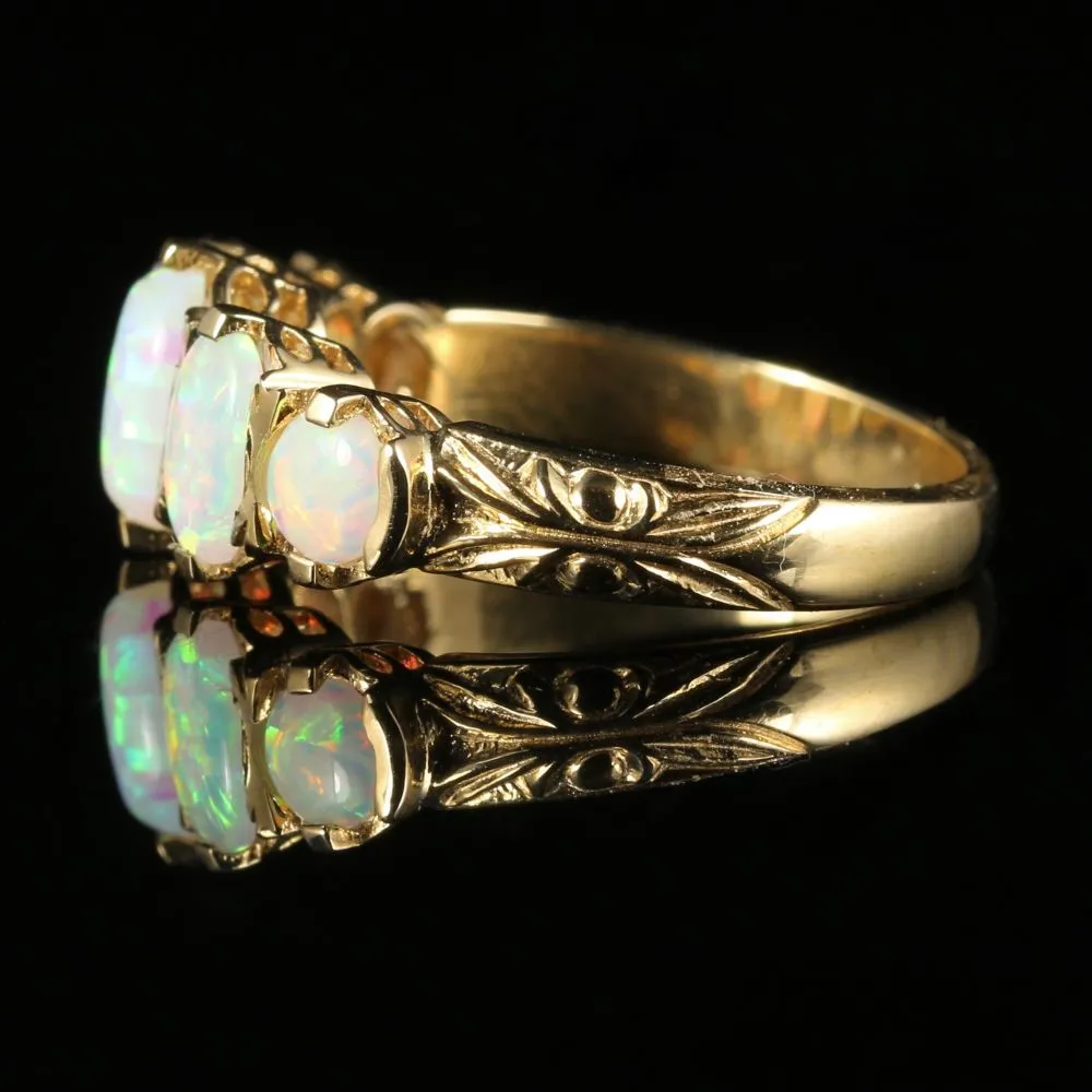 Opal 5 Stone Ring 9Ct Gold