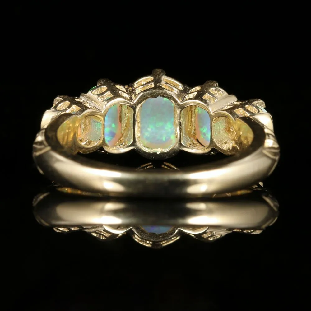 Opal Gold Five Stone Ring 9Ct Gold