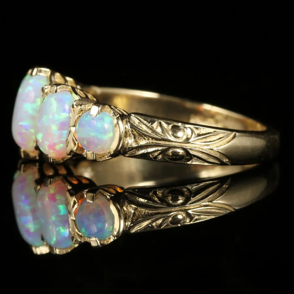 Opal Gold Five Stone Ring 9Ct Gold