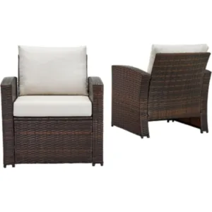 Outdoor East Brook Chair with Cushion (set of 2) Dark Brown