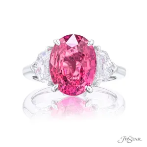 Oval Pink Sapphire and Diamond Ring