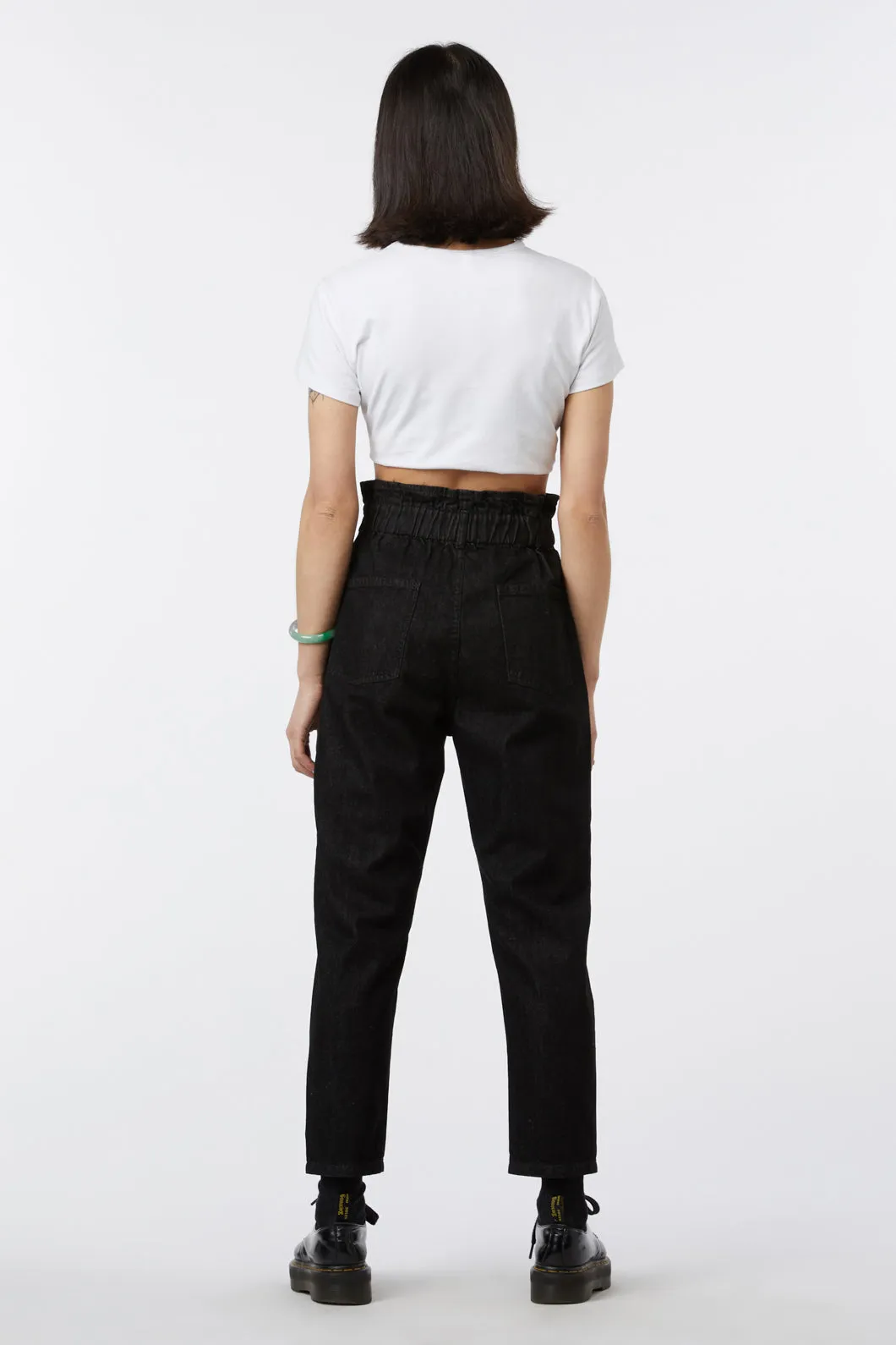 Paper Bag Waist Denim Pant