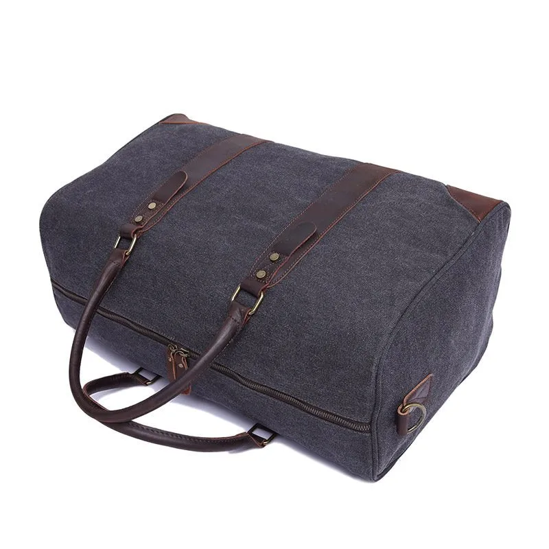 Paris Duffel Canvas Leather Trim Weekender