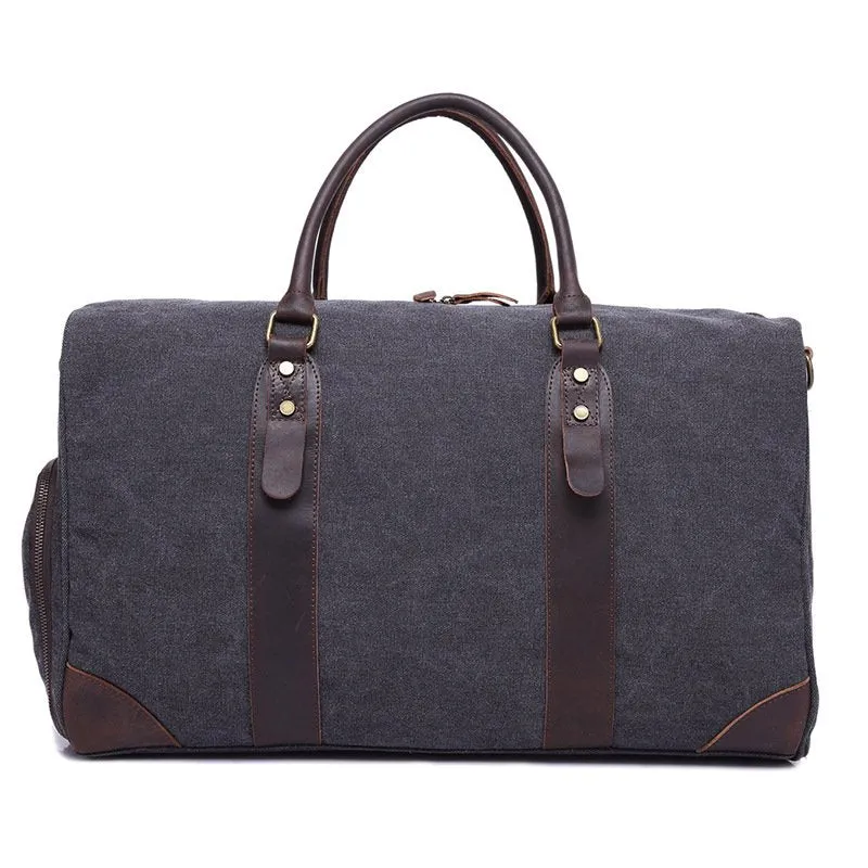 Paris Duffel Canvas Leather Trim Weekender