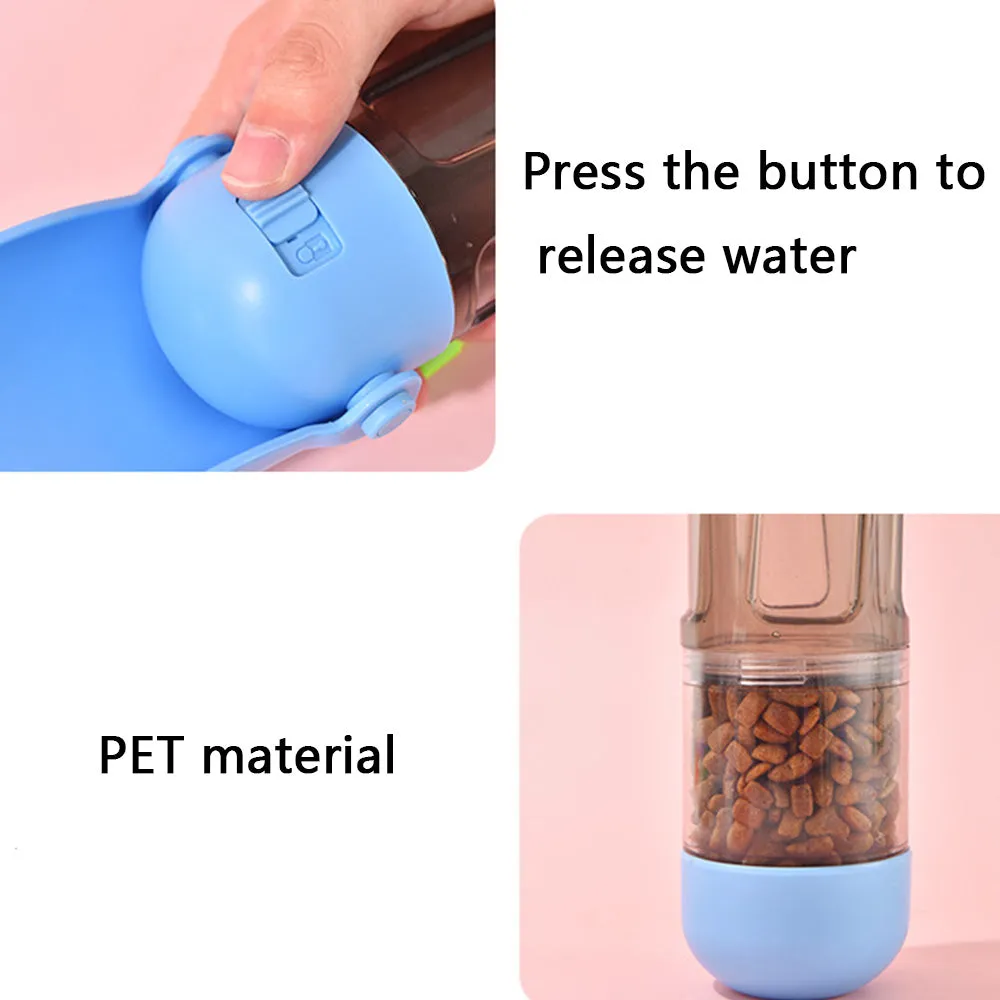 PAWS ASIA Suppliers Plastic Outdoor Multi Use Portable Travel Foldable Pet Water Bottle For Dogs With Poop Bag