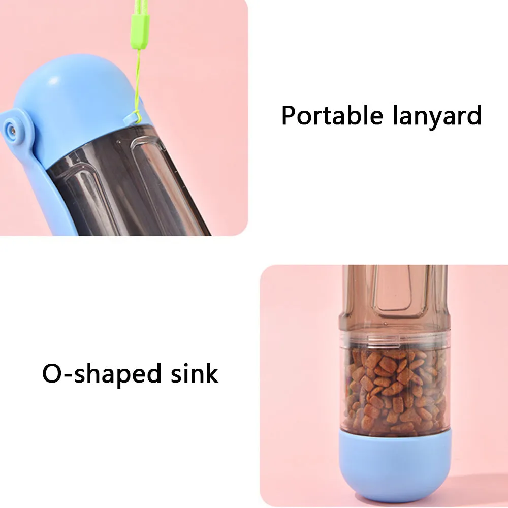 PAWS ASIA Suppliers Plastic Outdoor Multi Use Portable Travel Foldable Pet Water Bottle For Dogs With Poop Bag