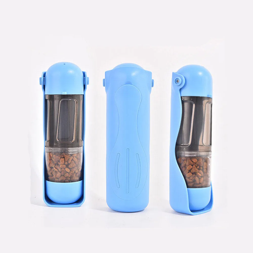 PAWS ASIA Suppliers Plastic Outdoor Multi Use Portable Travel Foldable Pet Water Bottle For Dogs With Poop Bag