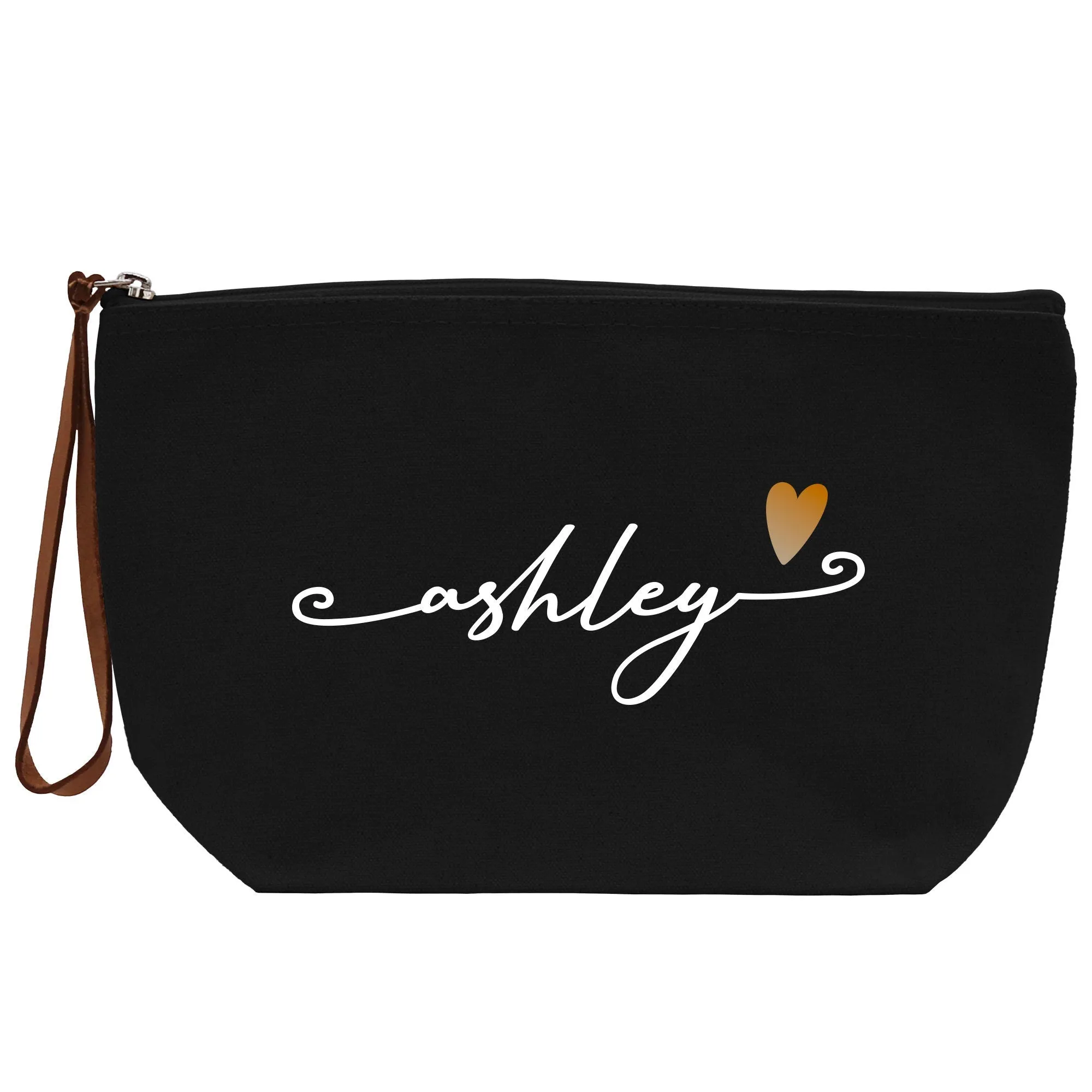 Personalized Name Cotton Canvas Accessory Pouch Small Custom Name Makeup Bag Birthday Gift for Her Travel Cosmetic Make Up Bag (MUB1001)