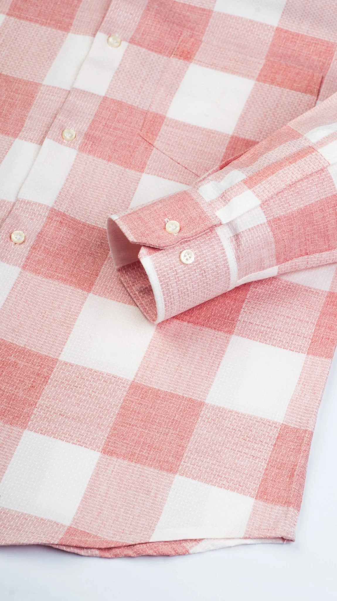 Pink Color Checks Pure Cotton Shirt For Men