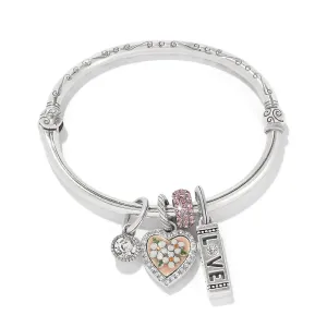 Pink Heart Charm Bangle