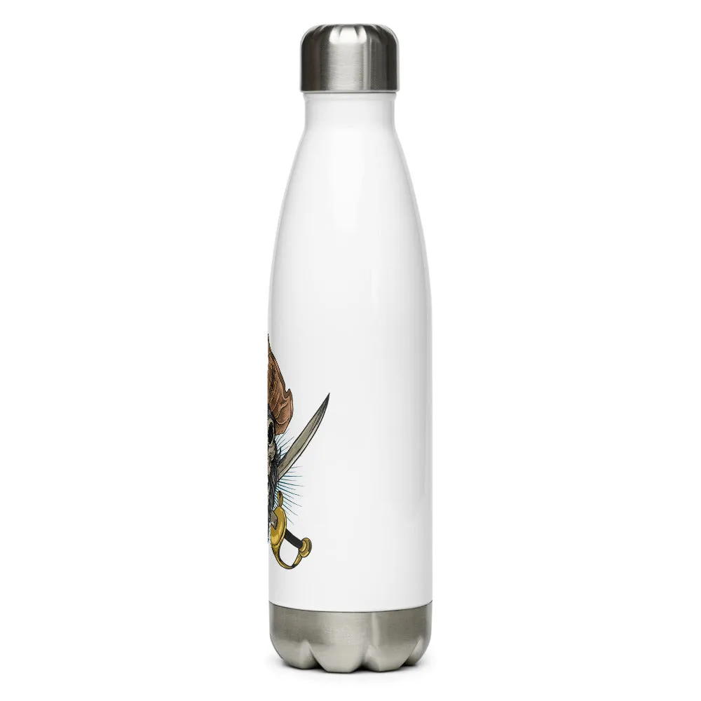 Pirate skull in front of crossed sabers Stainless Steel Water Bottle