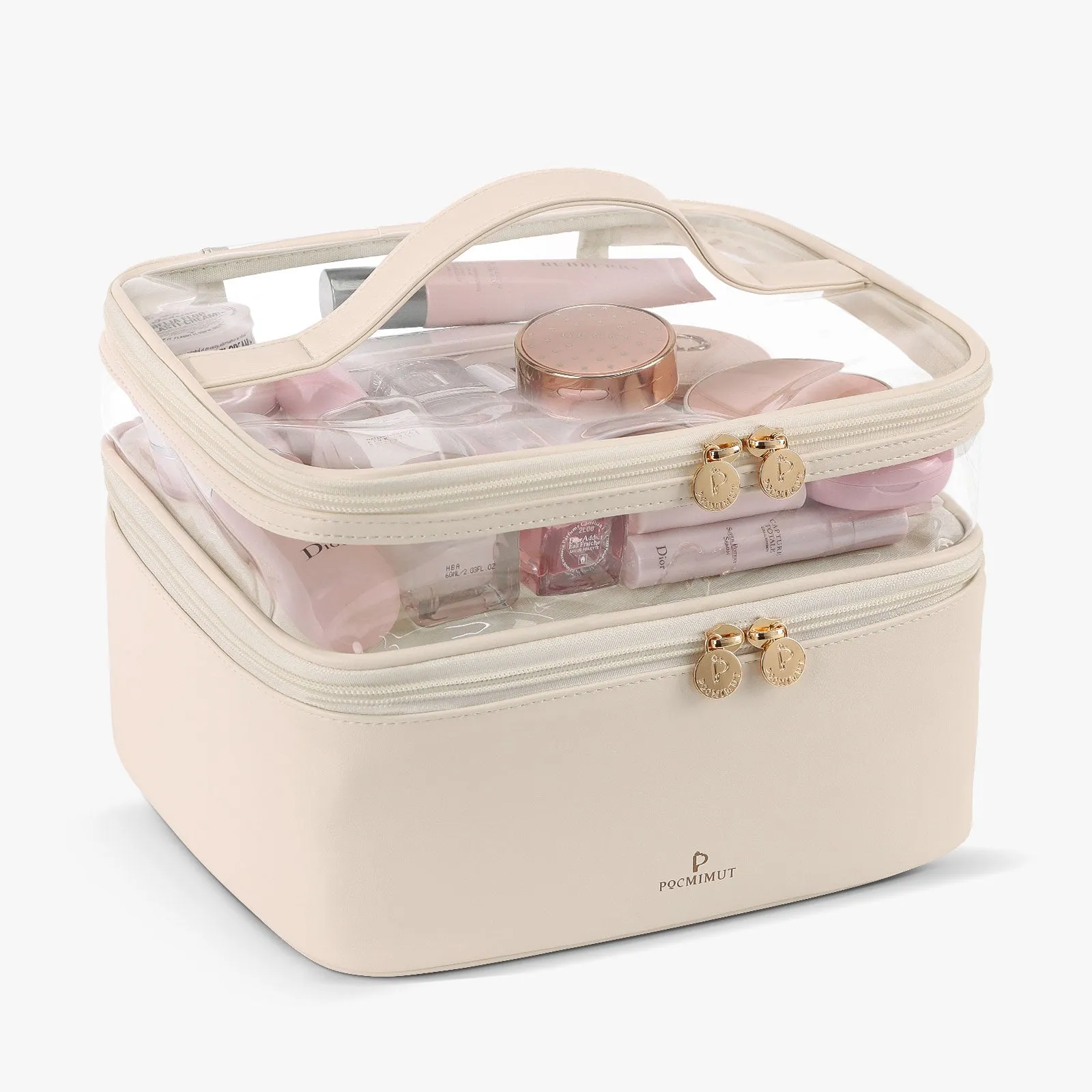 Pocmimut Large Capacity Transparent Square Cosmetic Bag