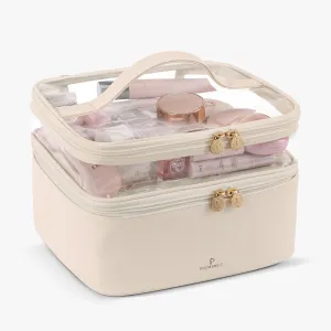 Pocmimut Large Capacity Transparent Square Cosmetic Bag