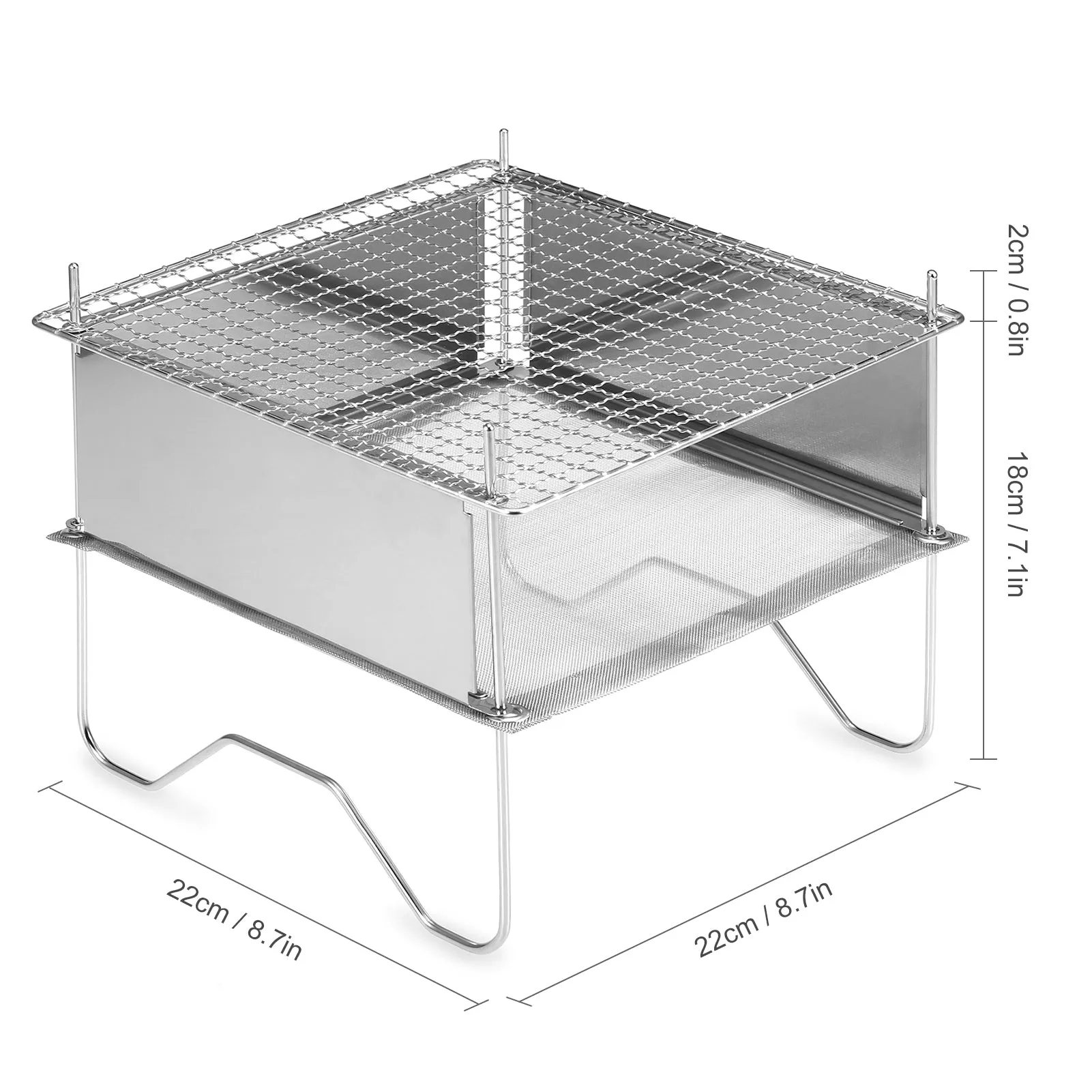 Portable Folding Stainless Steel BBQ Grill