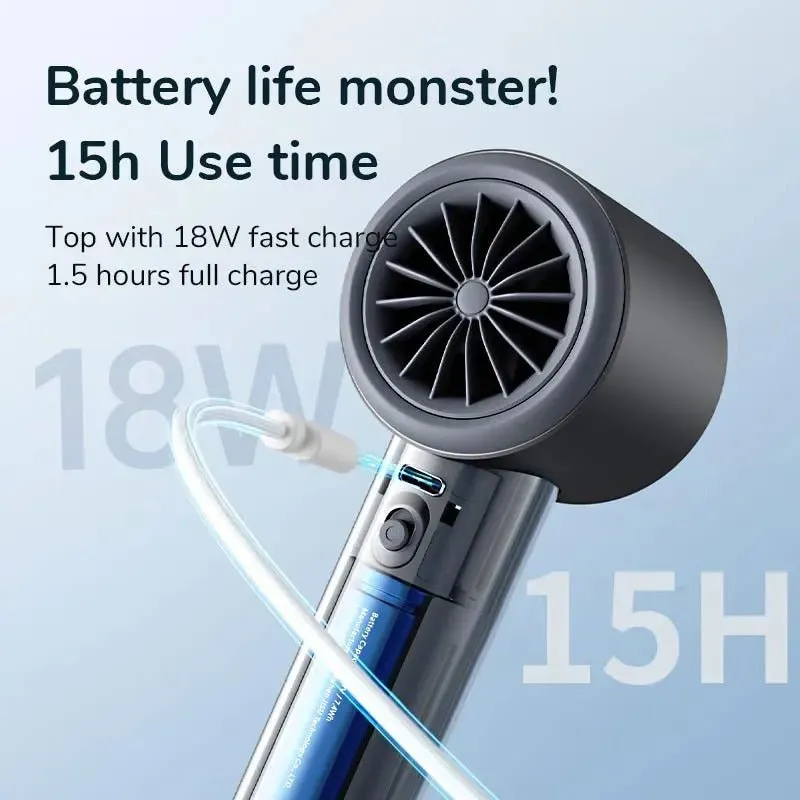 Portable Hand Fan - Rechargeable Electric Pocket Fan with Base & Lanyard