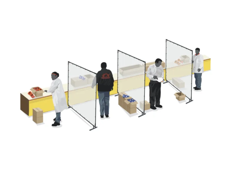 Portable Welding Screens - Clear Dividers - Floor Standing