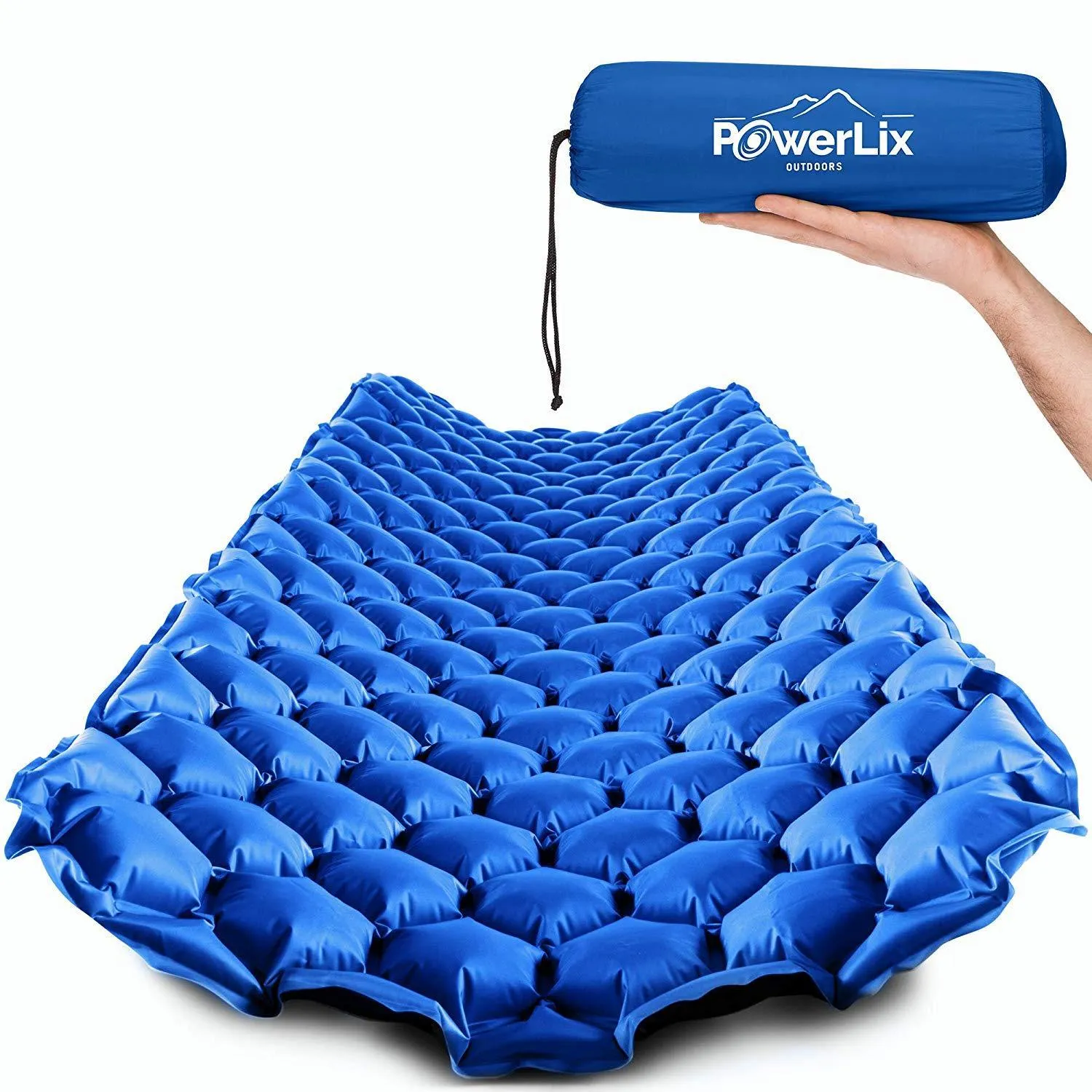 POWERLIX Sleeping Pad - Ultralight Inflatable Sleeping Mat, Ultimate for Camping, Backpacking, Hiking - Airpad, Inflating Bag, Carry Bag, Repair Kit - Compact & Lightweight Air Mattress