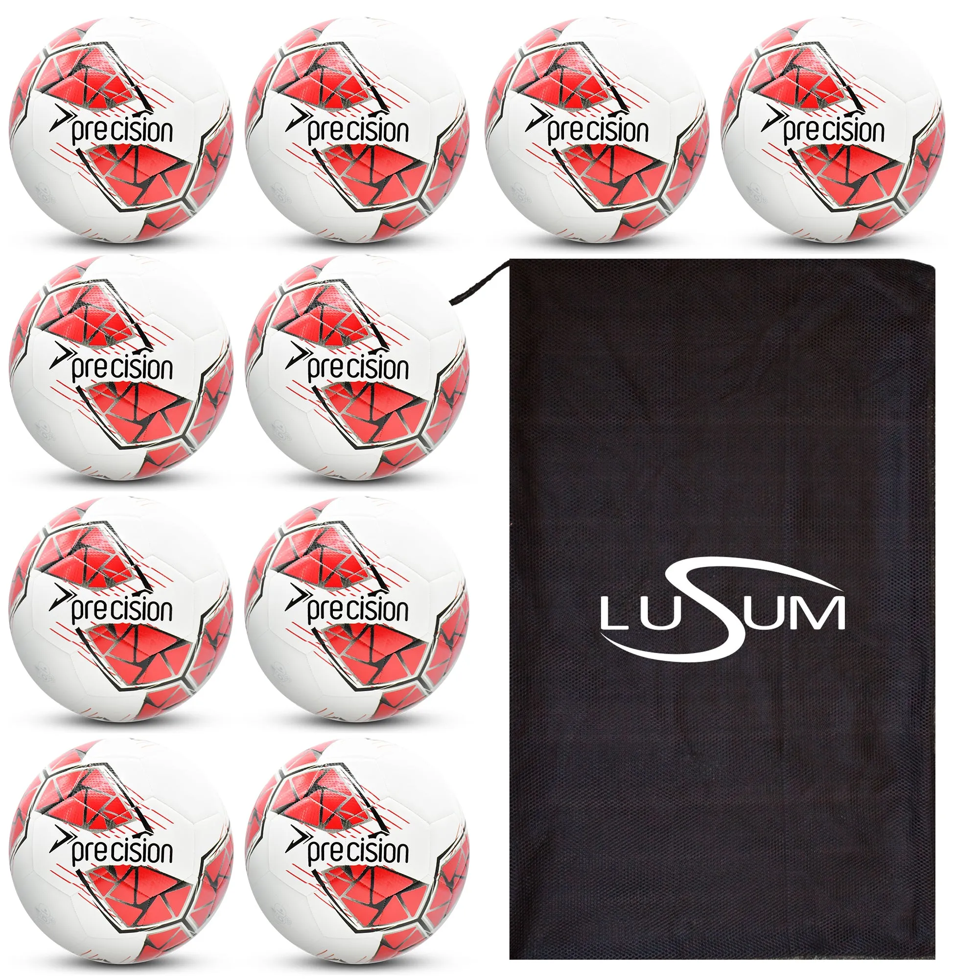 PT Fusion Training Footballs 10 Ball Pack Plus Bag