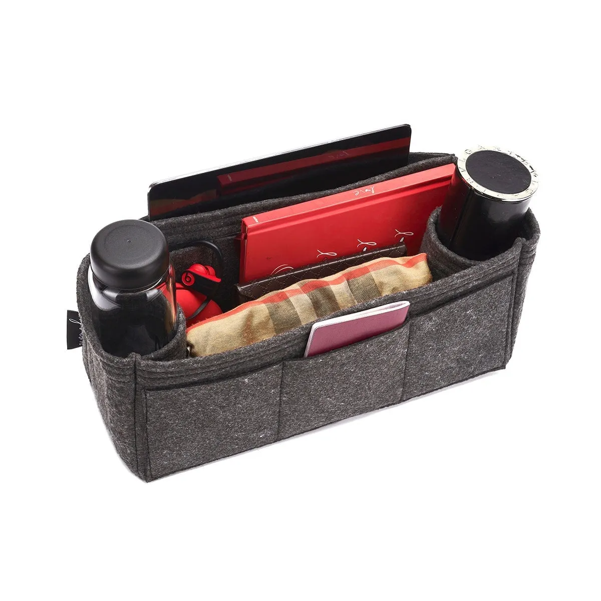 Purse Organizer for Dior Book Tote, Bag Organizer with Double Bottle Holders and Exterior Pockets