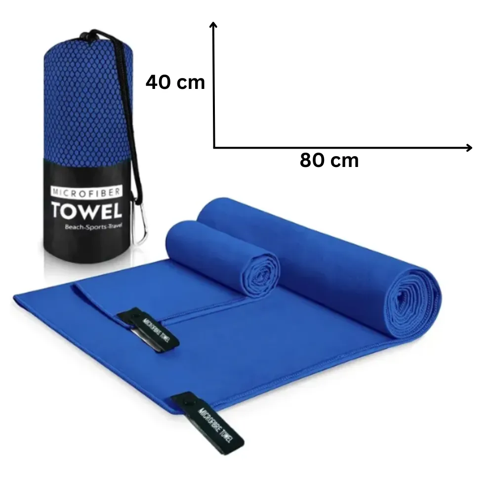 Quick-Drying Microfiber Towel 40x80 cm Blue