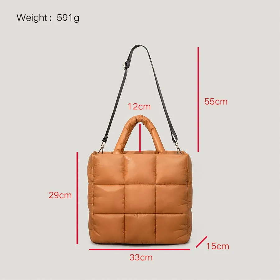 Quilted Puffer Padded Tote Bag