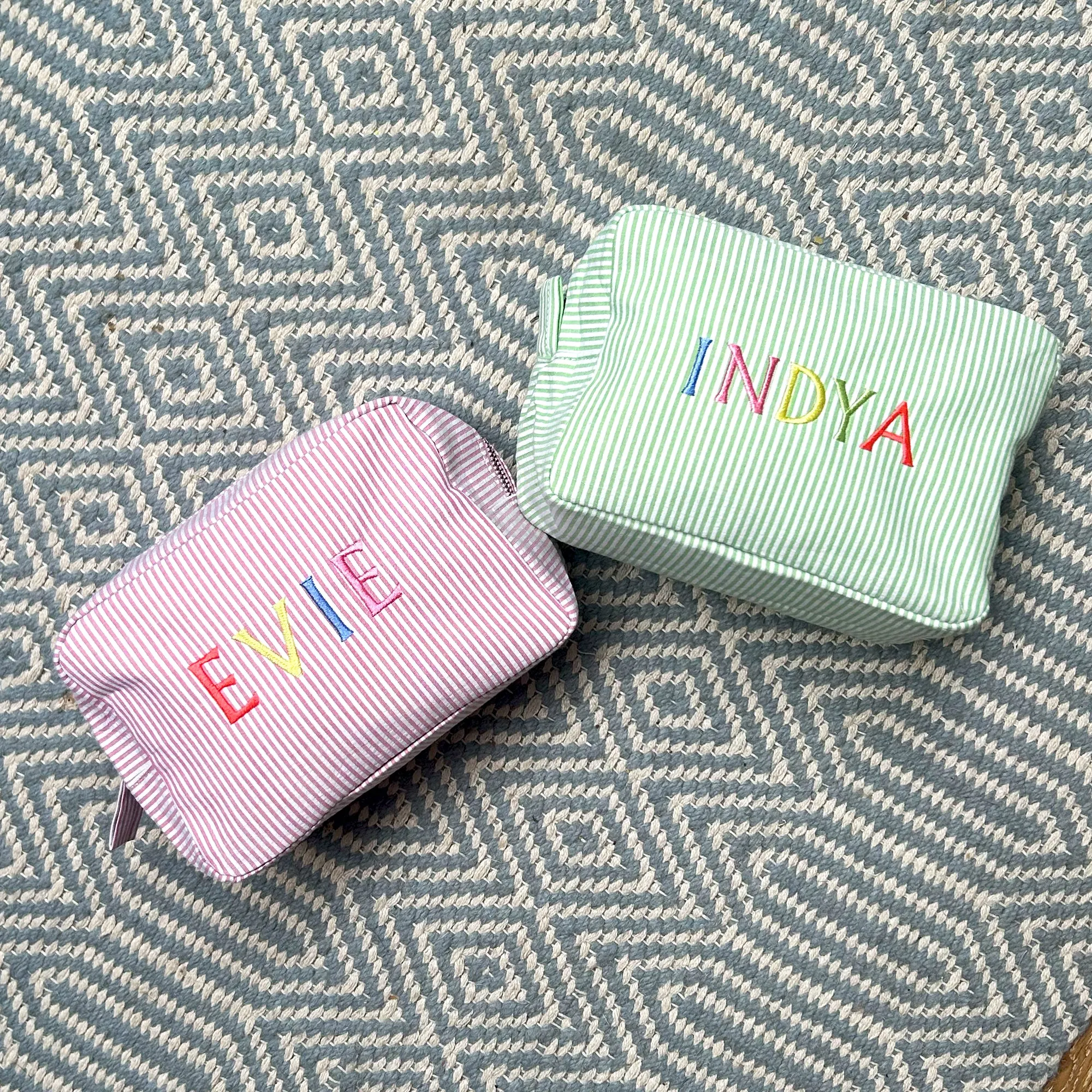 Rainbow Monogram Makeup Bag