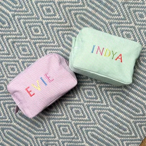 Rainbow Monogram Makeup Bag